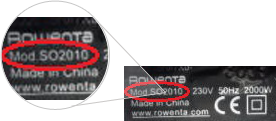 Numero di tipo Rowenta